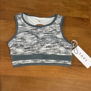 NEW and super cute! Women's Dark green and White/Gray Patterned Top.